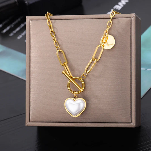 Pearl Heart Toggle Necklace™