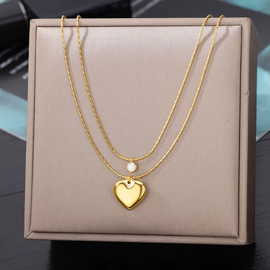Heart Locket Layered Necklace Set™