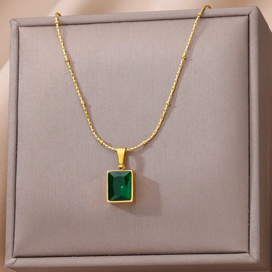 Emerald Square Pendant Necklace™
