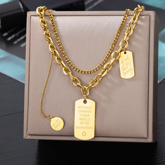 Mixed Chain Dog Tag Necklace Set™