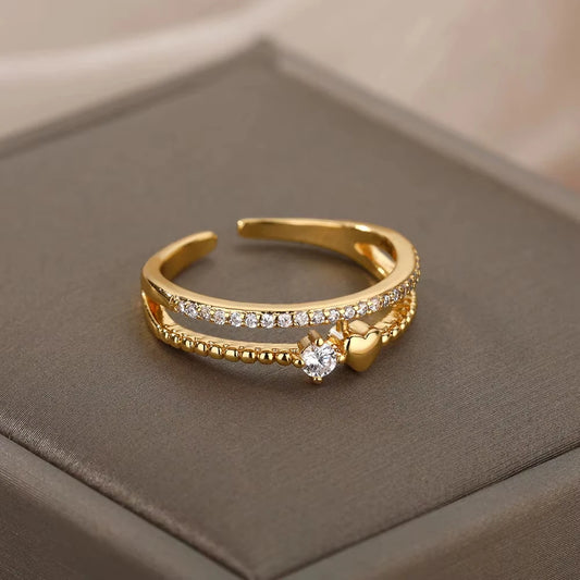 Heart & Crystal Stacking Ring™