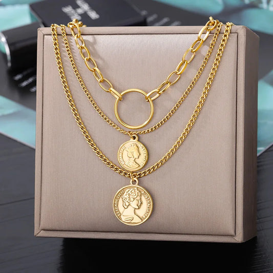 Vintage Coin Layered Necklace Set™